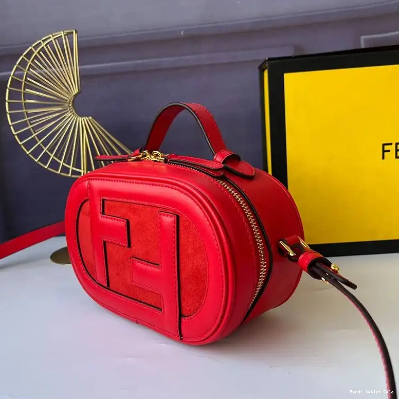 Cheap In Calf Camera Case Mini Leather O'Lock Fendi Red 0705
